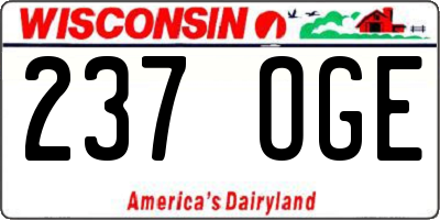 WI license plate 237OGE