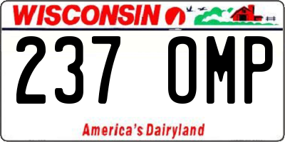 WI license plate 237OMP