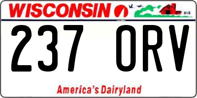 WI license plate 237ORV