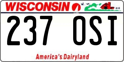 WI license plate 237OSI