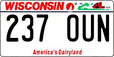 WI license plate 237OUN