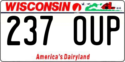 WI license plate 237OUP