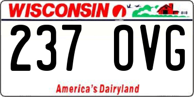 WI license plate 237OVG