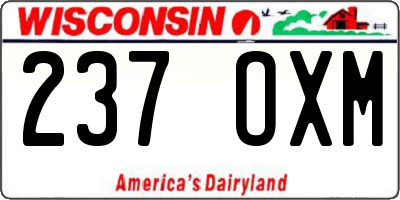 WI license plate 237OXM