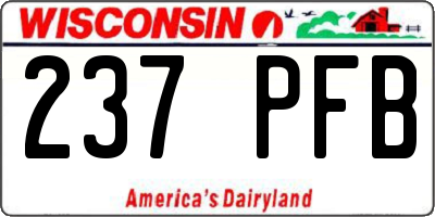 WI license plate 237PFB