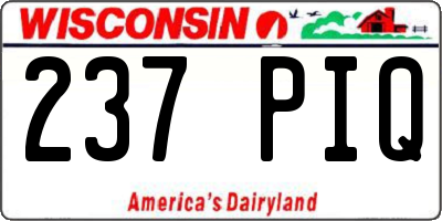 WI license plate 237PIQ