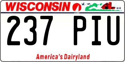 WI license plate 237PIU