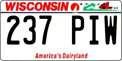 WI license plate 237PIW