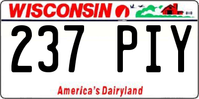 WI license plate 237PIY