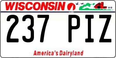 WI license plate 237PIZ