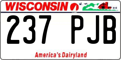 WI license plate 237PJB