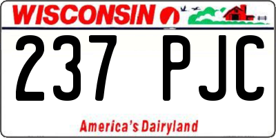 WI license plate 237PJC