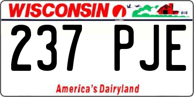 WI license plate 237PJE