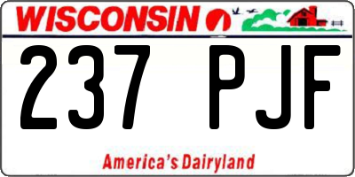 WI license plate 237PJF