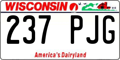 WI license plate 237PJG