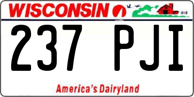 WI license plate 237PJI