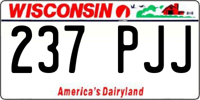 WI license plate 237PJJ