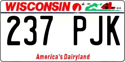 WI license plate 237PJK