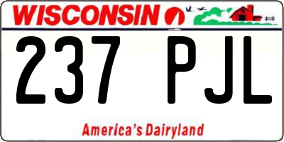 WI license plate 237PJL