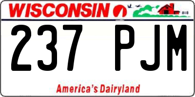 WI license plate 237PJM