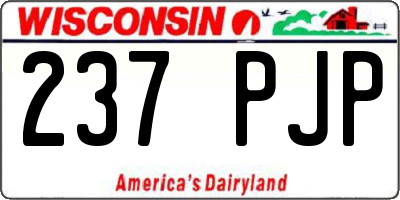 WI license plate 237PJP