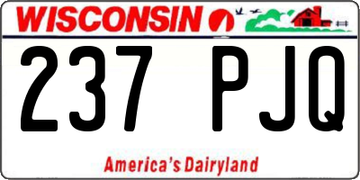 WI license plate 237PJQ