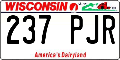 WI license plate 237PJR