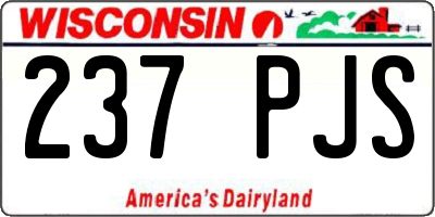 WI license plate 237PJS