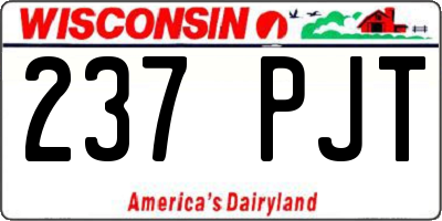 WI license plate 237PJT