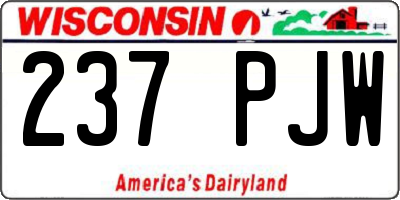 WI license plate 237PJW