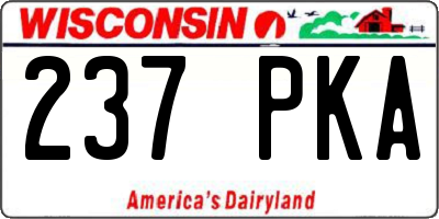 WI license plate 237PKA