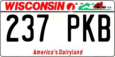 WI license plate 237PKB