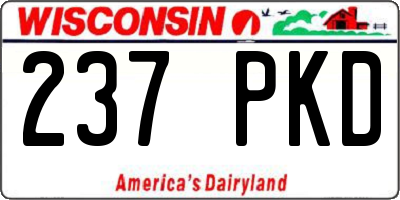 WI license plate 237PKD