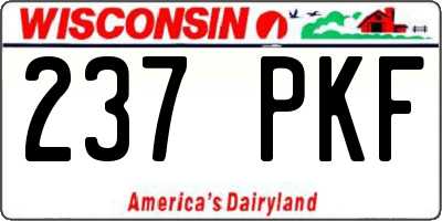 WI license plate 237PKF