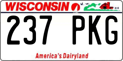 WI license plate 237PKG