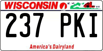 WI license plate 237PKI