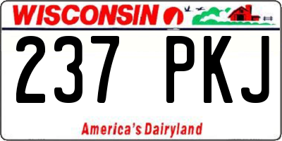 WI license plate 237PKJ