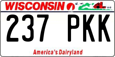 WI license plate 237PKK