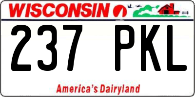WI license plate 237PKL