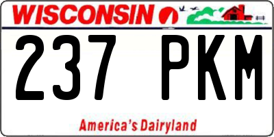 WI license plate 237PKM