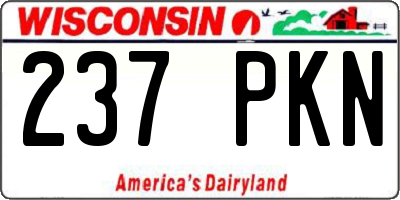 WI license plate 237PKN