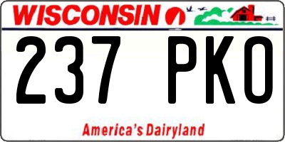WI license plate 237PKO