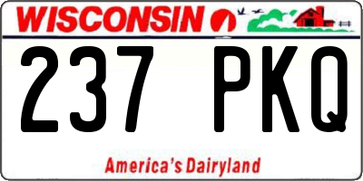 WI license plate 237PKQ