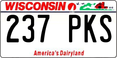 WI license plate 237PKS