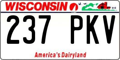 WI license plate 237PKV