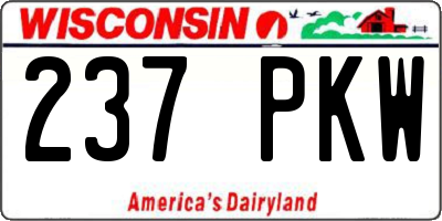 WI license plate 237PKW