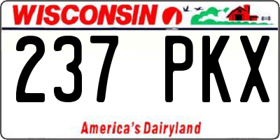 WI license plate 237PKX