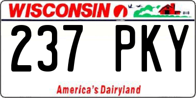 WI license plate 237PKY