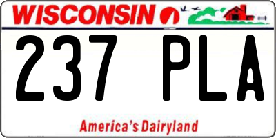 WI license plate 237PLA