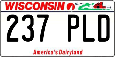 WI license plate 237PLD